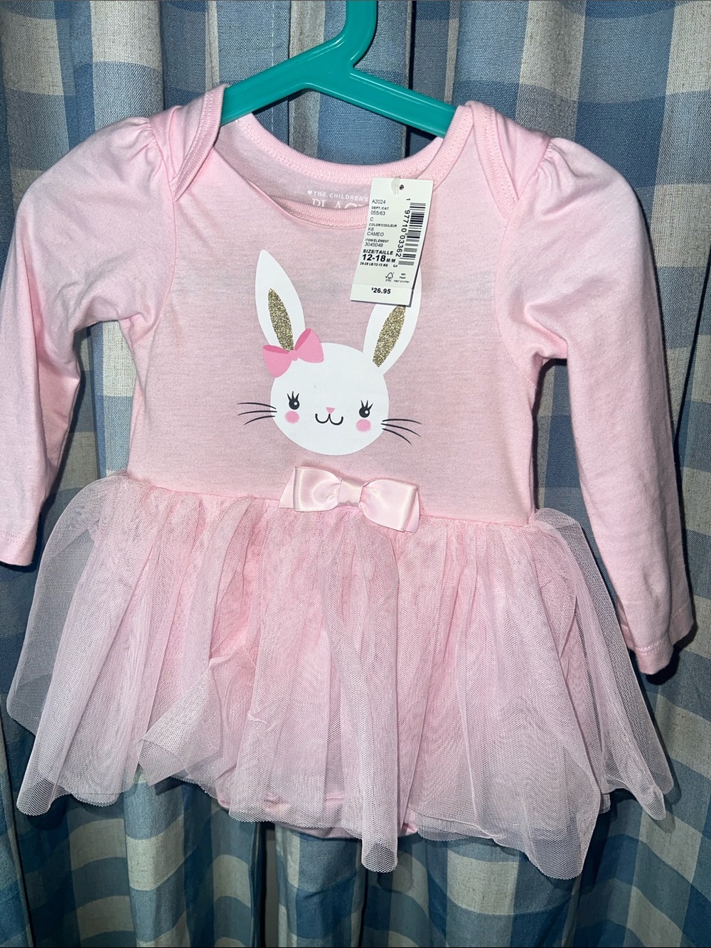 The Children's Place Pink Bunny Tulle One-Piece Bodysuit